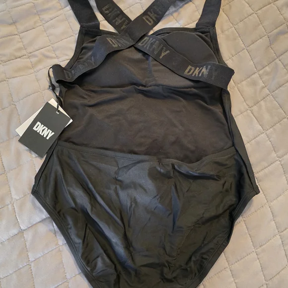 NWT DKNY Classic Black Women's One-Piece Swimsuit Sz Small - Picture 8 of 10